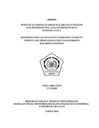 Image of Penentuan Indeks Stabilitas Gabungan Efektif Dan Penerapannya Dalam Menentukan Potensi Cuaca