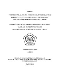 Image of PENENTUAN NILAI AMBANG INDEKS STABILITAS UDARA UNTUK KEJADIAN AWAN CUMULONIMBUS DAN THUNDERSTORM DI STASIUN METEOROLOGI HASANUDDIN – MAROS