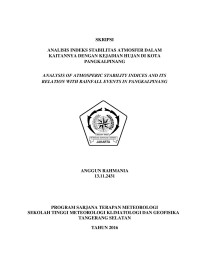 Image of ANALISIS INDEKS STABILITAS ATMOSFER DALAM KAITANNYA DENGAN KEJADIAN HUJAN DI KOTA PANGKALPINANG