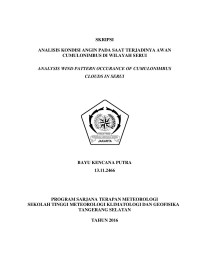 Image of Analisis Kondisi Angin Pada Saat Terjadinya Awan Cumulonimbus di Wilayah Serui