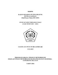 Image of Kajian Kejadian Puting Beliung di Wilayah Bali (Studi Kasus Tahun 2011-2015)
