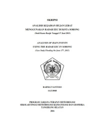 Image of ANALISIS KEJADIAN HUJAN LEBAT
MENGGUNAKAN RADAR EEC DI KOTA SORONG