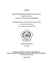Image of KAJIAN METEOROLOGI KEJADIAN HUJAN LEBAT DI KOTA PADANG TANGGAL 3 JUNI DAN 27 OKTOBER 2014