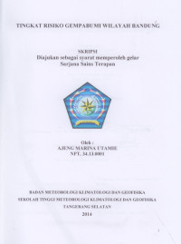 Image of TINGKAT RISIKO GEMPABUMI WILAYAH BANDUNG