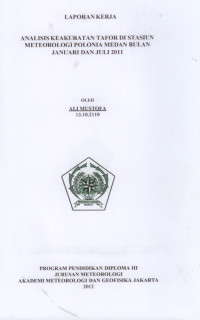 Image of ANALISIS KEAKURATAN TAFOR DI STASIUN METEOROLOGI POLONIA MEDAN BULAN JANUARI DAN JULI 2011