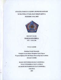 Image of Analisa Bahaya Gempa Bumi di Daerah Sumatera Utara dan Sekitarnya