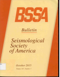 Image of BSSA Bulletin Seismological Society Of America october 2015 Volume 105  Number 5