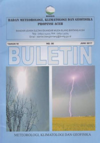 Image of BULETIN BMKG PROVINSI ACEH BANDAR UDARA SULTAN ISKANDAR MUDA BLANG BINTANG ACEH TAHUN IV NO.06 JUNI 2017