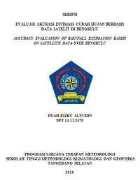 Image of EVALUASI AKURASI ESTIMASI CURAH HUJAN BERBASIS DATA SATELIT DI BENGKULU