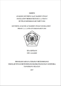 Image of ANALISIS SOUNDING SAAT MADDEN JULIAN OSCCILATION MEMASUKI FASE 3,4,5 DAN 6 DI WILAYAH MAKASSAR TAHUN 2016