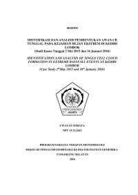 Image of IDENTIFIKASI DAN ANALISIS PEMBENTUKAN AWAN CB TUNGGAL
PADA KEJADIAN HUJAN EKSTREM DI KEDIRI LOMBOK
(Studi Kasus Tanggal 2 Mei 2015 dan 16 Januari 2016)