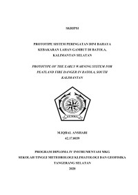Image of Prototipe Sistem Peringatan Bahaya Kebakaran Lahan Gambut Di Batola, Kalimantan Selatan