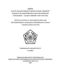Image of Kajian Akurasi Indeks Stabilitas Udara Terhadap Kejadian Thunderstorm di Stasiun Meteorologi Cengkareng-Jakarta Periode 2013-2016