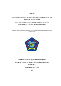 Image of Sistem Akuisisi Data Pengamatan Meteorologi Sinoptik Berbasis Web Android
