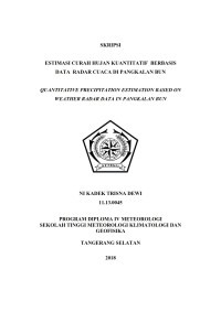 Image of ESTIMASI CURAH HUJAN KUANTITATIF BERBASIS DATA RADAR CUACA DI PANGKALAN BUN