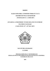 Image of KAJIAN DINAMIKA ATMOSFER TERKAIT CUACA EKSTREM DI WILAYAH KENDARI (STUDI KASUS 12 - 14 MEI 2017)