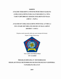 Image of ANALISIS TERJADINYA POTENSI PEMUTIHAN KARANG (CORAL BLEACHING) PADA SAAT KEJADIAN LA NINA TAHUN 2007/2008 DAN 2010/2011 DI KABUPATEN RAJA AMPAT – PAPUA