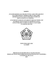 Image of Analisis Kesesuaian Iklim Untuk Lahan Pegaraman dan Proyeksinya Berdasarkan Skenario Representative Concentration Pathways (RCP) 4.5 di Pulau Madura