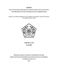 Image of RANCANG BANGUN PENGUKURAN TINGKAT PENGUAPAN PADA PANCI EVAPORI MENGGUNAKAN SENSOR LOADCELL BERBASIS WEB