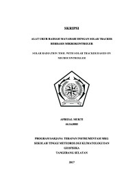 Image of ALAT UKUR RADIASI MATAHARI DENGAN SOLAR TRACKER BERBASIS MIKROKONTROLER