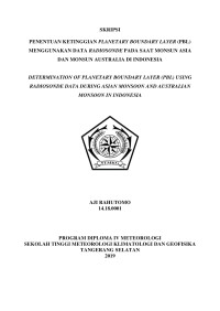 Image of PENENTUAN KETINGGIAN PLANETARY BOUNDARY LAYER (PBL) MENGGUNAKAN DATA RADIOSONDE PADA SAAT MONSUN ASIA DAN MONSUN AUSTRALIA DI INDONESIA