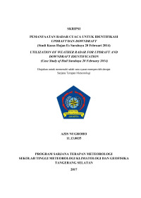 Image of PEMANFAATAN RADAR CUACA UNTUK IDENTIFIKASI UPDRAFT DAN DOWNDRAFT  (Studi Kasus Hujan Es Surabaya 20 Februari 2014)
