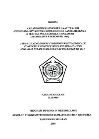 Image of Kajian Kondisi Atmosfer Saat Terjadi Mesoscale Convective Complex Dan Dampaknya Di Sekitar Wilayah Selat Makassar (Studi Kasus 9 Desember 2014)
