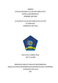 Image of ANALISA KEJADIAN CLEAR AIR TURBULANCE DI WILAYAH INDONESIA ( PERIODE 2007-2016 )