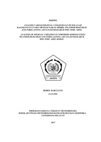 Image of ANALISIS VARIASI DIURNAL CURAH HUJAN DI WILAYAH KALIMANTAN UTARA MENGGUNAKAN MODEL WEATHER RESEARCH AND FORECASTING–ADVANCED RESEARCH WRF (WRF–ARW)