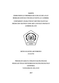 Image of PERBANDINGAN PREDIKSI SIFAT HUJAN BULANAN BERBASIS ZOM DAN POS HUJAN DI PULAU LOMBOK
