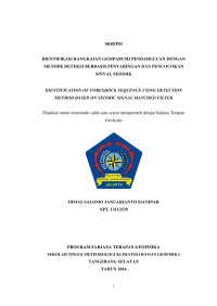 Image of IDENTIFIKASI RANGKAIAN GEMPABUMI PENDAHULUAN DENGAN METODE DETEKSI BERBASIS PENYARINGAN DAN PENCOCOKAN SINYAL SEISMIK