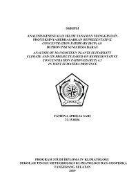 Image of Analisis Kesesuaian Iklim Tanaman Manggis dan Proyeksinya Berdasarkan Representative Concentration Pathways (RCP) 4.5 di Provinsi Sumatera Barat