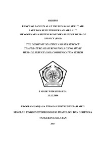 Image of RANCANG BANGUN ALAT UKUR PASANG SURUT AIR LAUT DAN SUHU PERMUKAAN AIR LAUT MENGGUNAKAN SISTEM KOMUNIKASI SHORT MESSAGE SERVICE (SMS)