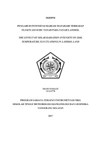 Image of PENGARUH INTENSITAS RADIASI MATAHARI TERHADAP FLUKTUASI SUHU TANAH PADA TANAH LATOSOL