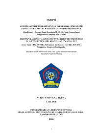 Image of AKTIVITAS PETIR TERKAIT DENGAN PREKURSOR GEMPA BUMI DI WILAYAH SUMATRA BAGIAN SELATAN DAN SEKITARNYA (Studi kasus : Gempa Bumi Bengkulu M 5,3 2015 dan Gempa bumi Tanggamus Lampung M 6,1 2016)