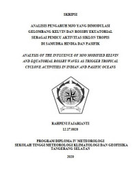 Image of Analisis Pengaruh MJO yang dimodulasi Gelombang Kelvin dan Rossby Ekuatorial sebagai Pemicu Aktivitas Siklon Tropis di Samudra Hindia dan Pasifik