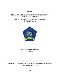 Image of PERSAMAAN ATENUASI GERAKAN TANAH GEMPABUMI DI WILAYAH JAWA TIMUR