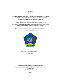 Image of RELOKASI GEMPABUMI WILAYAH SUMATERA MENGGUNAKAN ALGORITMA TELETOMODD DAN PENENTUAN GEOMETRI PENUNJAMAN LEMPENG INDO-AUSTRALIA