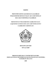 Image of PROTOTIPE SISTEM AKUISISI DATA KALIBRASI PYRANOMETER MENGGUNAKAN ADC 24 BIT DENGAN KELUARAN SERTIFIKAT KALIBRASI