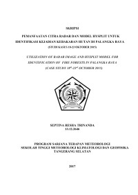 Image of PEMANFAATAN CITRA RADAR DAN MODEL HYSPLIT UNTUK IDENTIFIKASI KEJADIAN KEBAKARAN HUTAN DI PALANGKA RAYA (STUDI KASUS 18 – 23 OKTOBER 2015)
