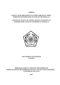 Image of KAJIAN  PENGARUH KEGIATAN PERTAMBANGAN NIKEL  TERHADAP KONDISI SUHU DAN HUJAN DI POMALAA