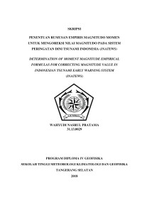 Image of PENENTUAN RUMUSAN EMPIRIS MAGNITUDO MOMEN  UNTUK MENGOREKSI NILAI MAGNITUDO PADA SISTEM PERINGATAN DINI TSUNAMI INDONESIA (INATEWS)