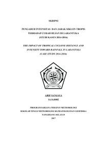Image of PENGARUH INTENSITAS DAN JARAK SIKLON TROPIS TERHADAP CURAH HUJAN DI LARANTUKA ( STUDI KASUS 2014-2016 )