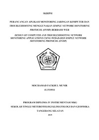 Image of PERANCANGAN APLIKASI MONITORING JARINGAN KOMPUTER DAN TROUBLESHOOTING MENGGUNAKAN SIMPLE NETWORK MONITORING PROTOCOL (SNMP) BERBASIS WEB