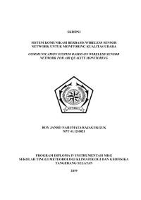 Image of SISTEM KOMUNIKASI BERBASIS WIRELESS SENSOR NETWORK UNTUK MONITORING KUALITAS UDARA