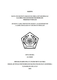 Image of RANCANG BANGUN PROTOTYPE MEJA GETAR SEBAGAI KALIBRATOR SEISMOMETER BERBASIS MIKROKONTROLER