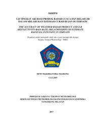 Image of UJI TINGKAT AKURASI PRODUK RADAR CUACA DAN RELASI ZR DALAM MELAKUKAN ESTIMASI CURAH HUJAN DI TERNATE