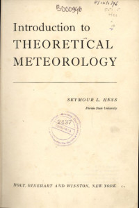 Image of Introduction to Theoretical Meteorology