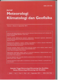 Image of Jurnal bmkg vol.1 no.3 september 2014