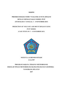 Image of PREDIKSI SEBARAN DEBU VULKANIK GUNUNG RINJANI DENGAN MENGGUNAKAN MODEL PUFF (STUDI KASUS TANGGAL 3 - 4 NOVEMBER 2015)